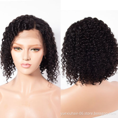 Wholesale Cheap 10A Short Curly Bob Wigs for Black Women Natural Curly Bob Lace Front Wigs for African American